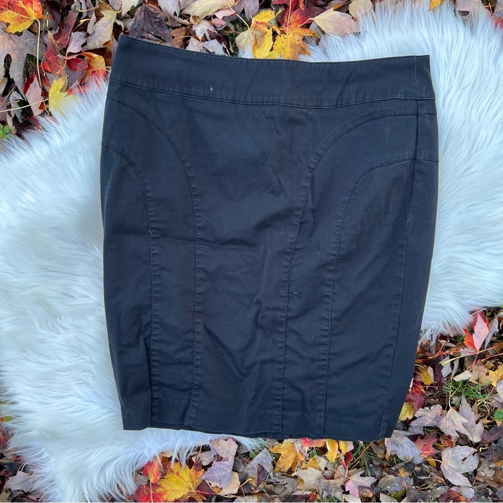 H&M Black Ribbed Waist Pencil Skirt